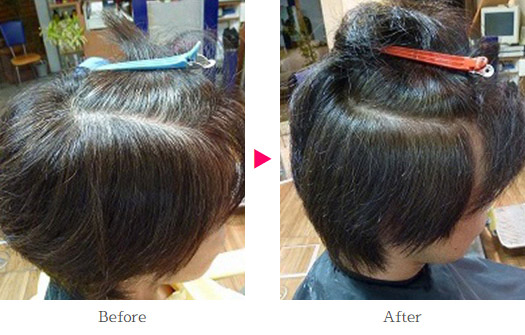 和漢彩染・香草カラーの施術例ビフォー・アフター１